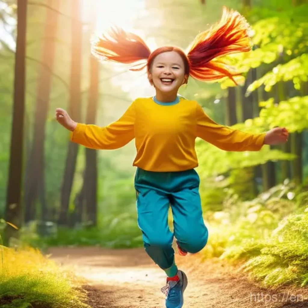 소피루비 애니메이션 편집기법 - **Prompt:** A dynamic, full-body shot of a joyful 9-year-old girl, resembling a vibrant animation ch...