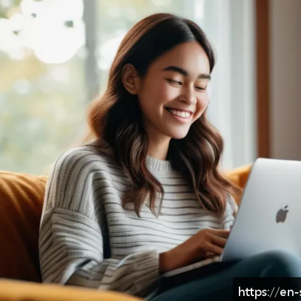 소피루비 팬덤의 성장 요인 - A candid, warm-toned photo of a young female content creator sitting comfortably in a cozy living ro...