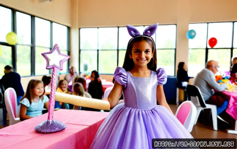 소피루비 스페셜 이벤트 - Photorealistic family-friendly magical-girl themed special event at a bright American community cent...